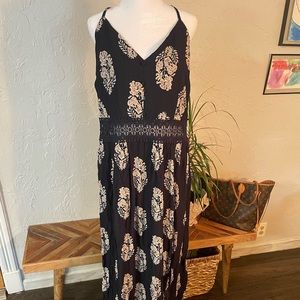 Fashion Nova Navy and Nude Floral Side Slit Maxi Dress NWT XXL